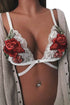 Sexy White Lace Floral Embroidered Bralette Lingerie